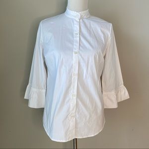 Crown & Ivy bell sleeve poplin button down XS